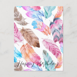 Carte postale d'anniversaire joyeuse et colorée av