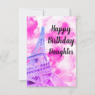 Carte postale d'anniversaire joyeuse tour Eiffel r