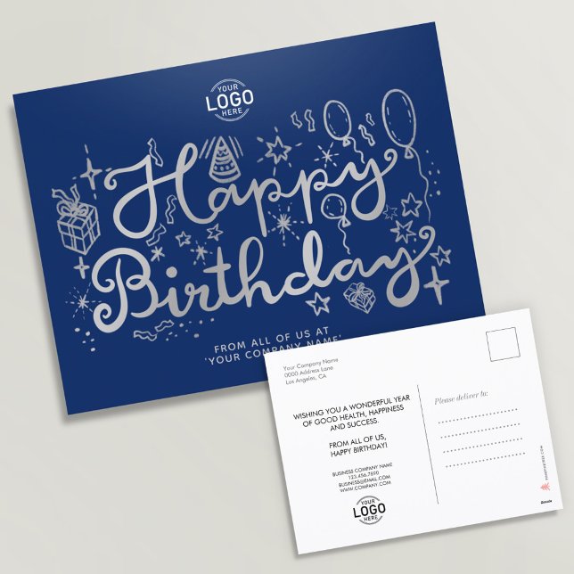 Carte postale d'anniversaire Logo Entreprise Fun A (Créateur téléchargé)