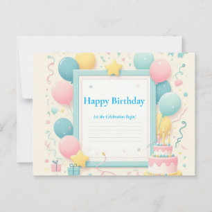 Carte postale d'anniversaire minimaliste – Cadre p