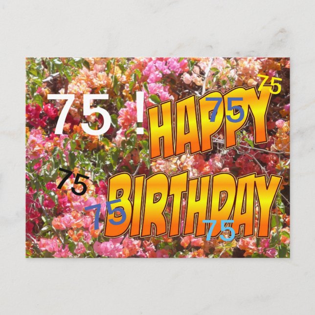 Carte postale d'anniversaire modèle d'âge Bougainv (Devant)