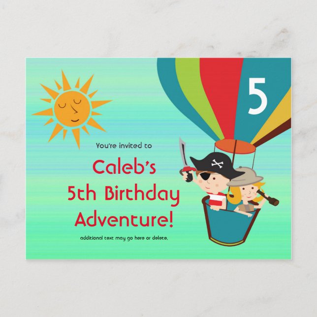 Carte postale d'anniversaire pour enfants Montgolf (Devant)