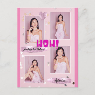 Carte postale d'anniversaire pour femme photo mini