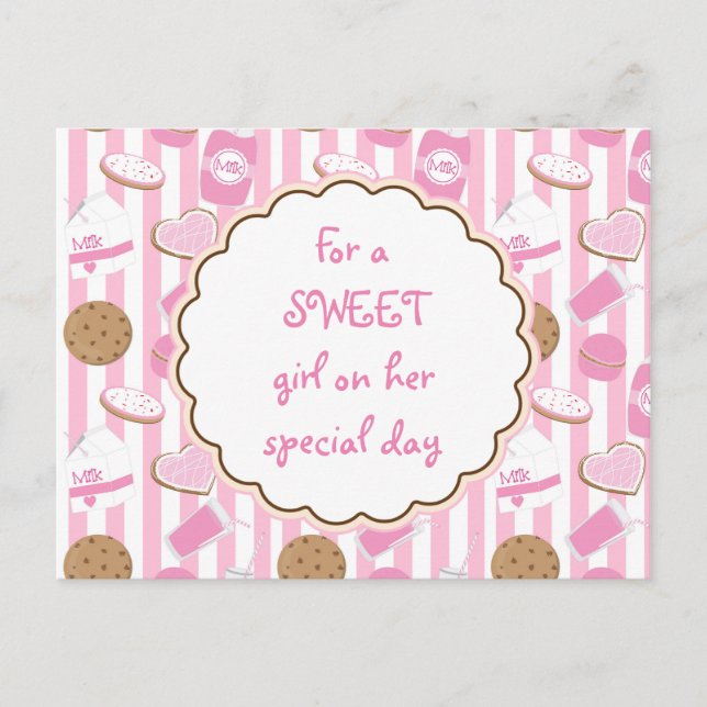 Carte postale d'anniversaire pour filles rose Cook (Devant)