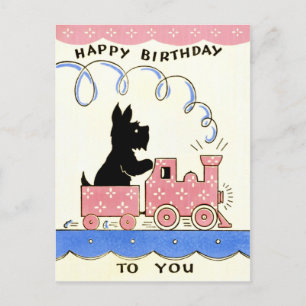 Carte postale d'anniversaire pour filles vintages