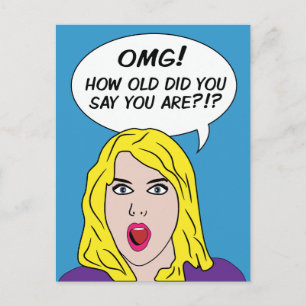 Carte postale d'anniversaire RETRO COMICS