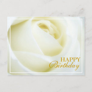 Carte postale d'anniversaire Rose Blanche Heureuse