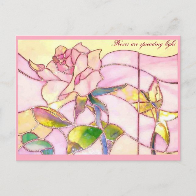 Carte postale d'anniversaire Rose Pétillante (Devant)