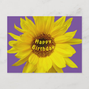 Carte postale d'anniversaire Tournesol Joyeux Anni