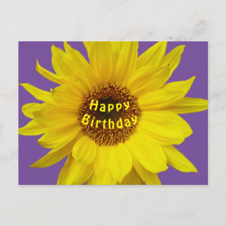 Carte postale d'anniversaire Tournesol Joyeux Anni