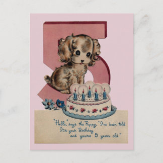 Carte postale d'anniversaire vintage