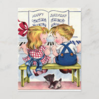 Carte postale d'anniversaire vintage