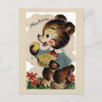 Carte postale d'anniversaire vintage
