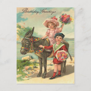 Carte postale d'anniversaire vintage