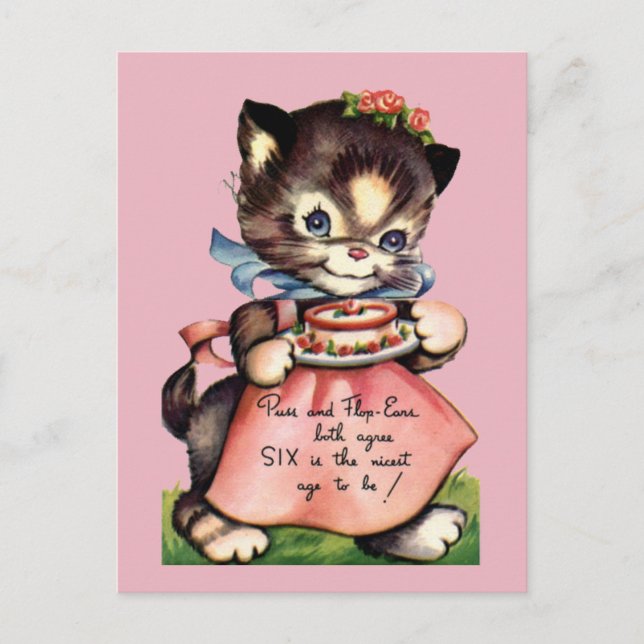 Carte postale d'anniversaire vintage (Devant)