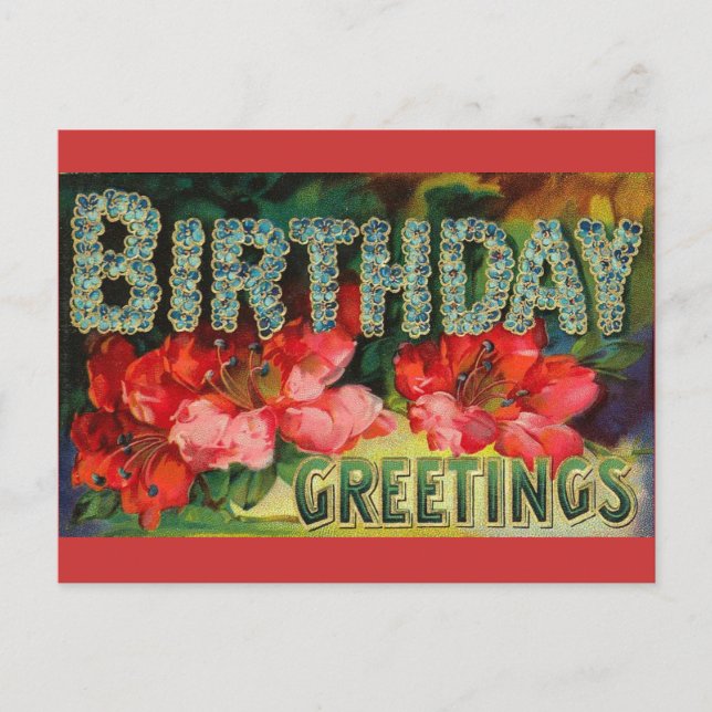 Carte postale d'anniversaire vintage (Devant)
