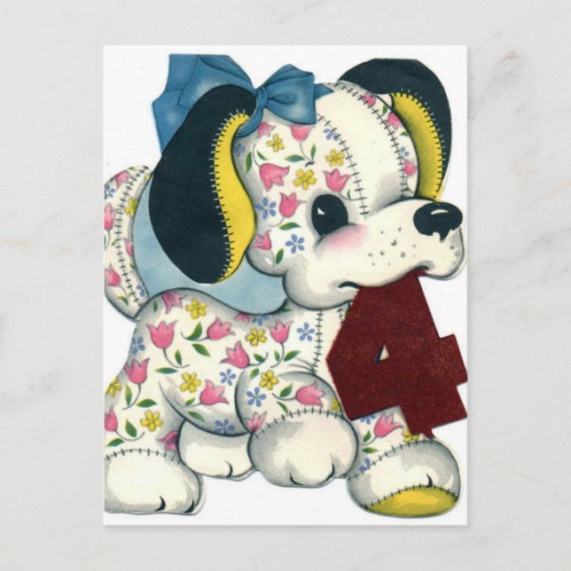 Carte postale d'anniversaire vintage (Devant)