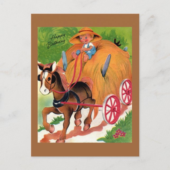 Carte postale d'anniversaire vintage (Devant)