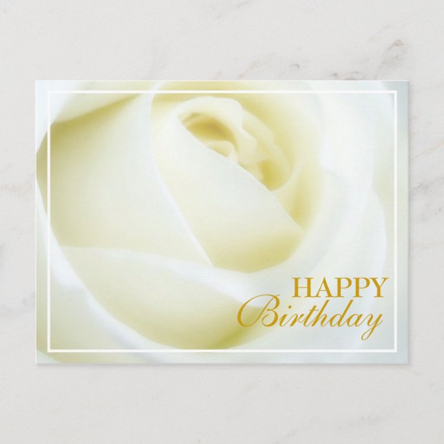 Carte postale d'anniversaire White Rose (Devant)