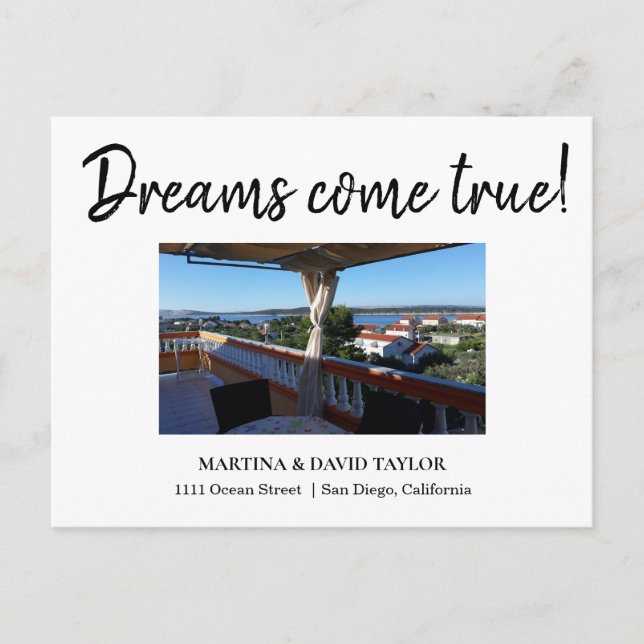 Carte postale d'annonce d'adresse de nouvelle mais (Devant)