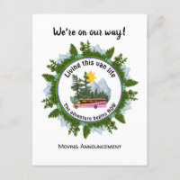 Carte postale d'annonce de camping en van aménagé