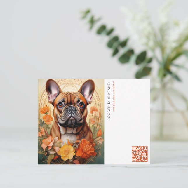 Carte postale d'annonce de chiot (Debout devant)