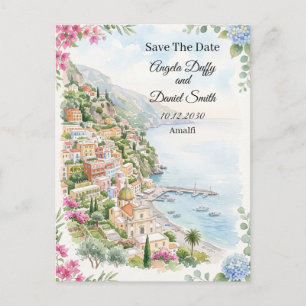 Carte postale d'annonce de date de mariage à fleur