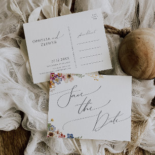 Carte postale d'annonce de date de mariage avec ja