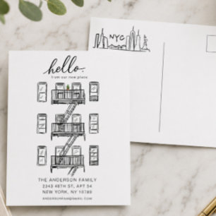 Carte postale d'annonce de déménagement à NYC