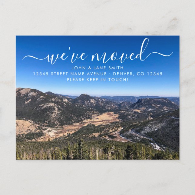 Carte postale d'annonce de déménagement au Colorad (Devant)