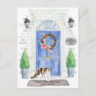 Carte postale d'annonce de déménagement de chat Ex