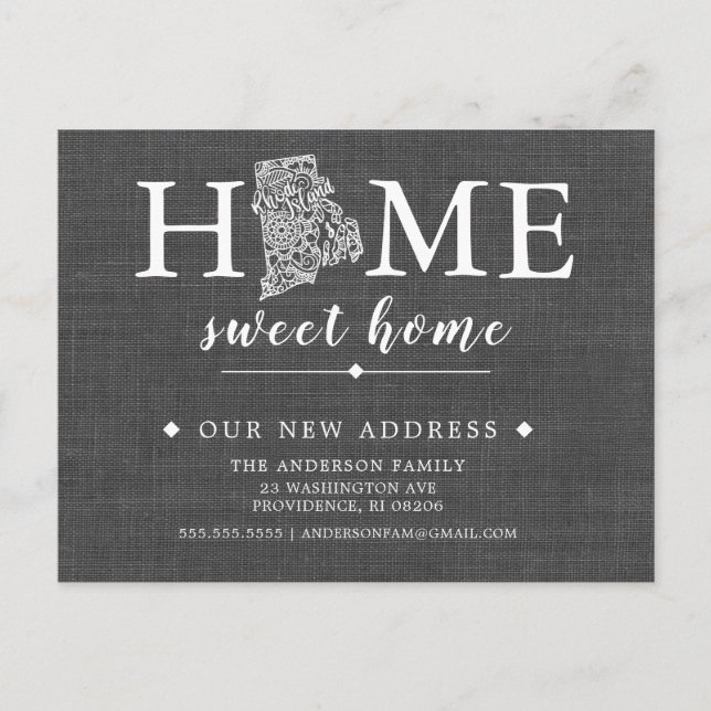 Carte postale d'annonce de déménagement de l'État  (Devant)