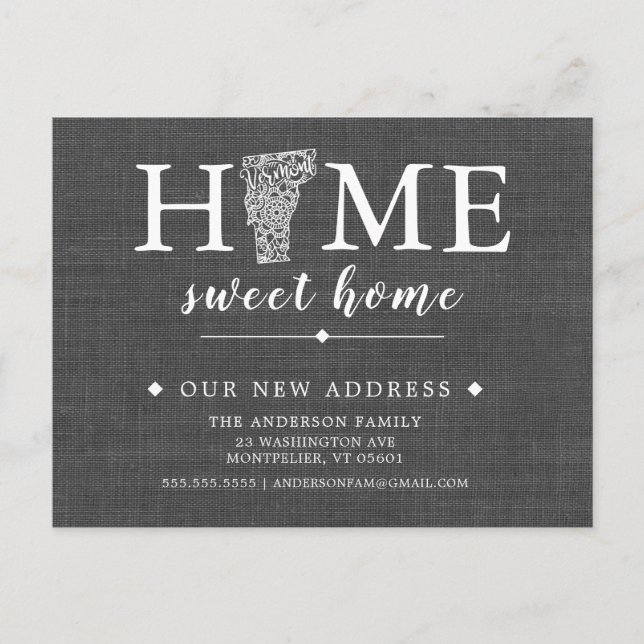 Carte postale d'annonce de déménagement de l'État  (Devant)