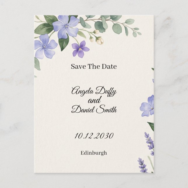 Carte postale d'annonce de mariage au chardon et à (Devant)