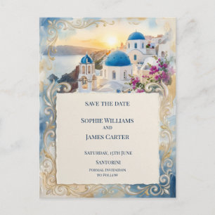 Carte postale d'annonce de mariage avec bordure de