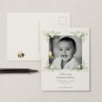 Carte postale d'annonce de naissance de bourdon