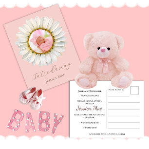 Carte postale d'annonce de naissance Fleur de marg