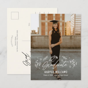 Carte postale d'annonce de remise de diplôme avec 