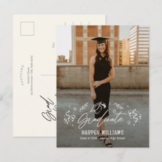Carte postale d'annonce de remise de diplôme avec 