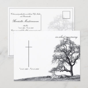 Carte Postale Dans le deuil silencieux - arbre sur pré
