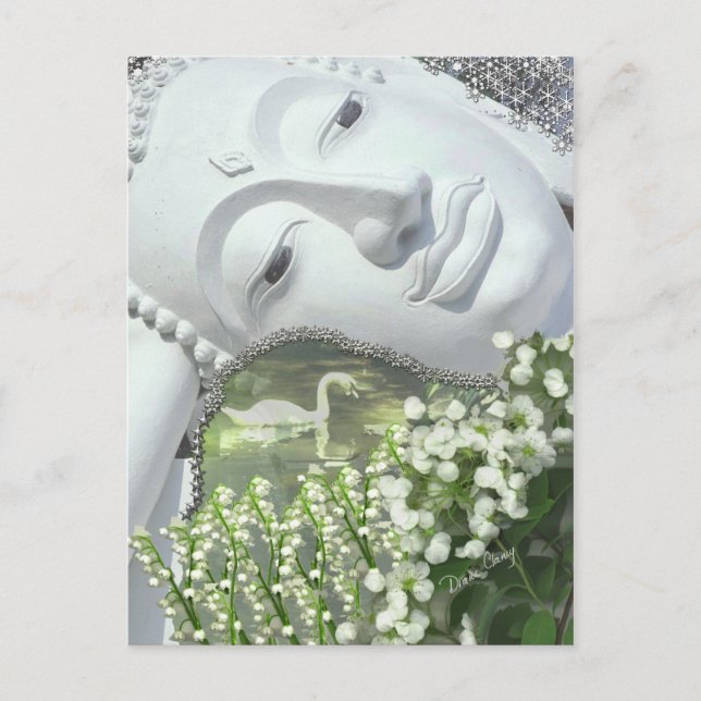 Carte Postale Dans le jardin - Quan Yin & Flowers (Devant)