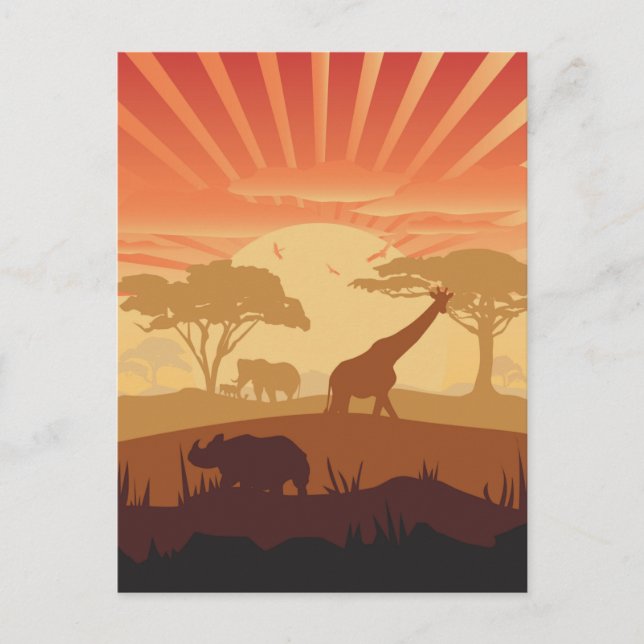 Carte Postale Dans Le Safari (Devant)