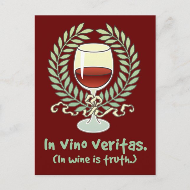 Carte Postale Dans le vin est la vérité (Devant)