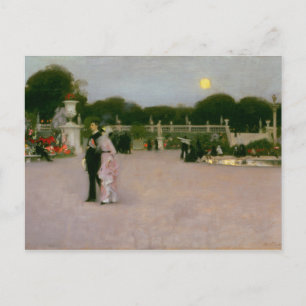 Carte Postale Dans les jardins du Luxembourg 1879 John Singer Sa