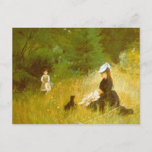 Carte Postale Dans l'herbe par Berthe Morisot