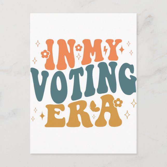 Carte Postale Dans Mon Ère De Vote Retro Wavy (Devant)