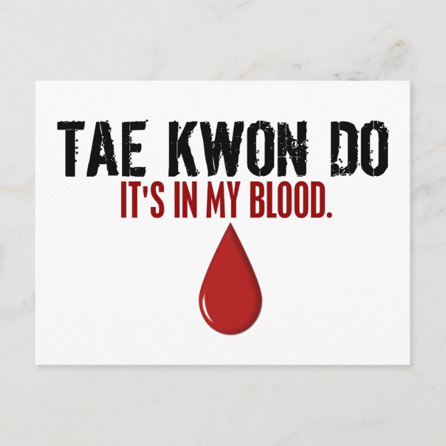 Carte Postale Dans mon sang TAE KWON DO (Devant)