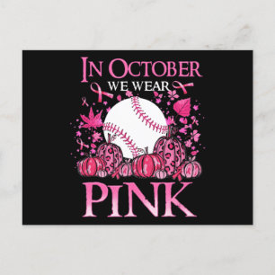 Carte Postale Dans October We Wear Pink Baseball Breast Cancer A