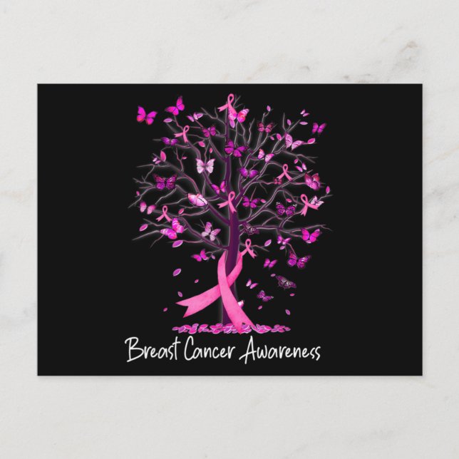 Carte Postale Dans October We Wear Pink Ribbon Tree Breast Cance (Devant)