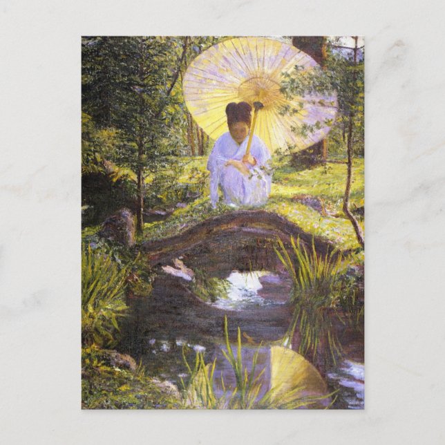 Carte Postale Dans un jardin japonais par Lilla Cabot Perry (Devant)